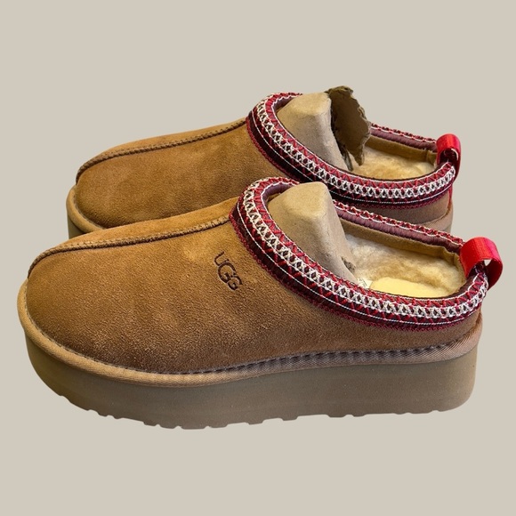 UGG Tazz Platform Slippers Chestnut NWT Size 9 - Picture 2 of 14
